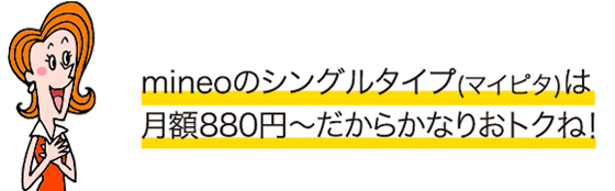 シングルタイプは月額880円〜だからかなりおトクね！